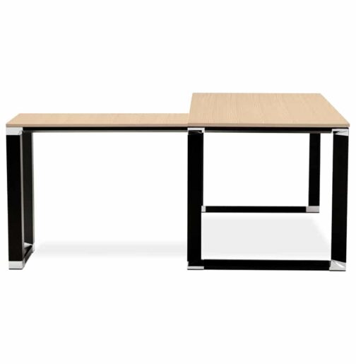 Bureau d´angle design ´XLINE´ en bois finition naturelle et métal noir angle au choix 1