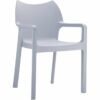 Chaise design de terrasse ´VIVA´ grise claire en matière plastique