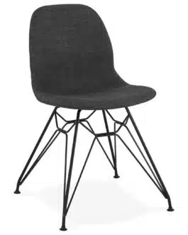 Chaise design ´DECLIK´ grise foncée avec pieds en métal noir