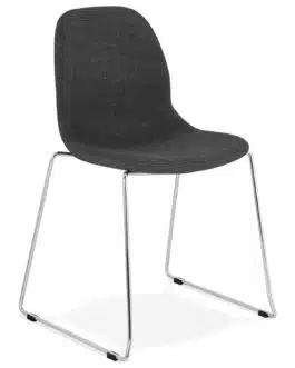 Chaise design ´DISTRIKT´ en tissu gris foncé avec pieds en métal chromé