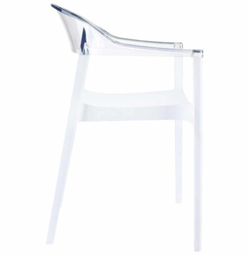 Chaise design ´EMA´ blanche et transparente 1