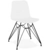 Chaise design ´GAUDY´ blanche style industriel avec pied en métal noir