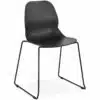 Chaise design ´NUMERIK´ noire avec pieds en métal noir