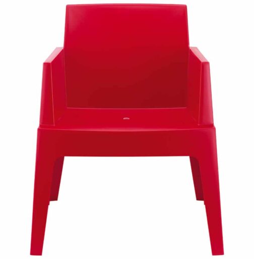 Chaise design ´PLEMO´ rouge en matière plastique 1
