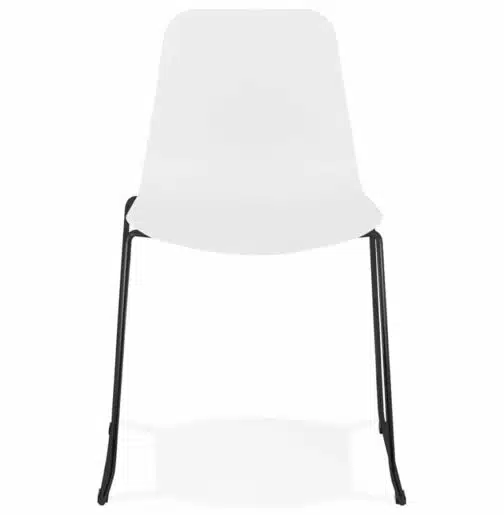 Chaise moderne ´EXPO´ blanche avec pieds en métal noir 1