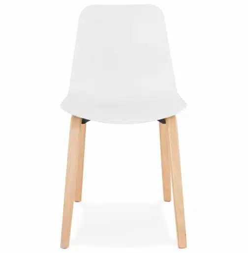 Chaise scandinave ´PACIFIK´ blanche avec pieds en bois finition naturelle 1