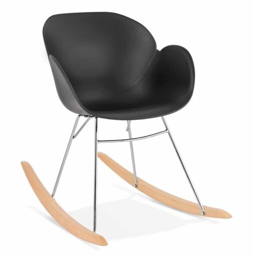 Chaise à bascule design ´BASKUL´ noire en matière plastique