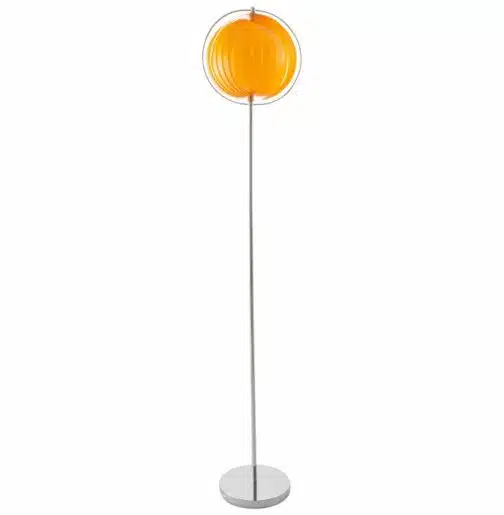 Lampadaire design ´LUNA´ orange avec lamelles en plastique flexibles