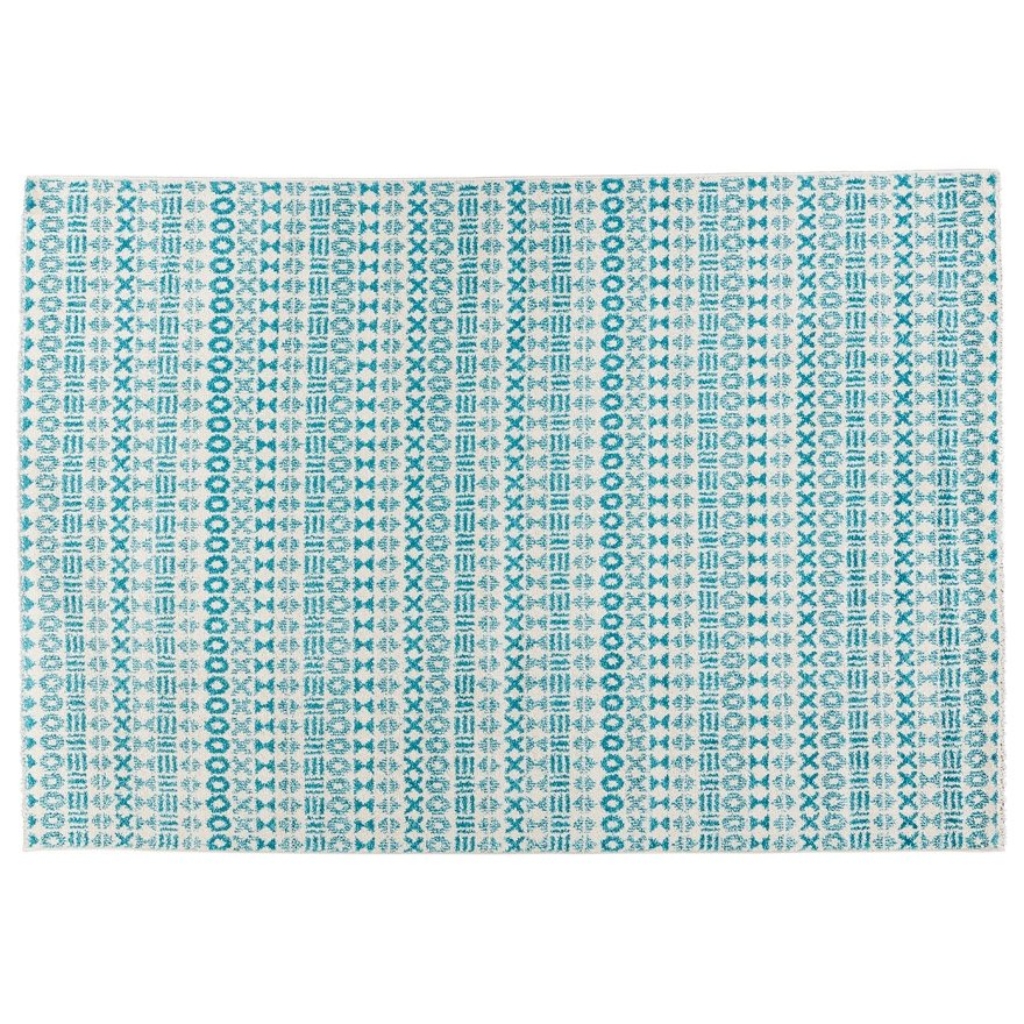 Tapis design ´CLOCLO´ 160/230 cm motifs graphiques bleus