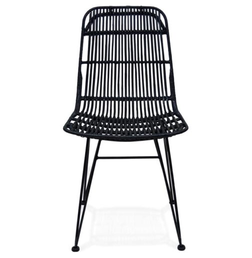 Chaise design ´PANAMA´ en rotin noir 1