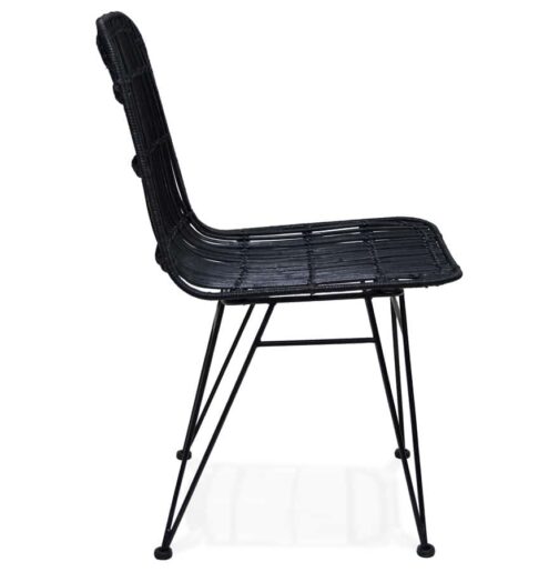 Chaise design ´PANAMA´ en rotin noir 2