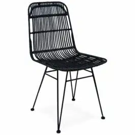 Chaise design ´PANAMA´ en rotin noir