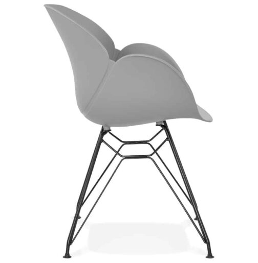 Chaise design ´SATELIT´ grise style industriel avec pieds en métal noir 2