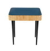 Table de chevet Riviera / Rotin - Tiroir - Maison Sarah Lavoine noir,rotin naturel,bleu sarah en bois