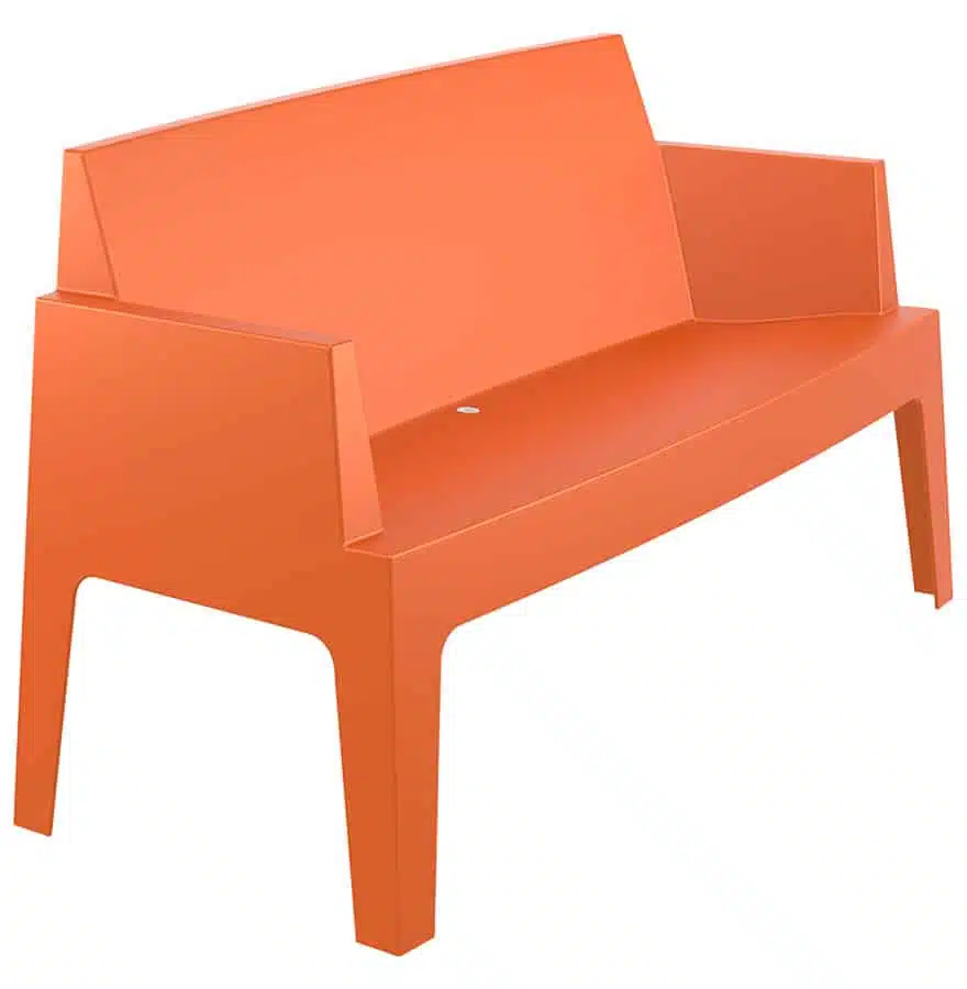 Banc de jardin ‘PLEMO XL’ orange en matière plastique