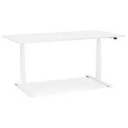 Bureau assis debout électrique ‘TRONIK’ blanc – 140×70 cm