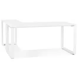 Bureau d’angle design ‘BAKUS’ en bois et métal blanc – 160 cm