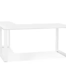 Bureau d’angle design ‘BAKUS’ en bois et métal blanc – 160 cm