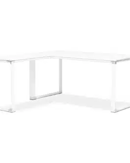 Bureau d’angle design ‘XLINE’ en bois blanc (angle au choix) – 160 cm