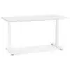 Bureau droit assis/debout 'LIVELLO' en bois et métal blanc - 140x70 cm