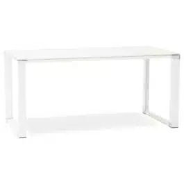 Bureau droit design ‘XLINE’ en verre blanc – 160×80 cm