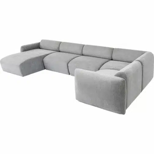 Canapé 3 angles Lucca gris gauche Kare Design