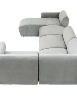 Canapé 3 angles avec pouf Lucca gris gauche Kare Design
