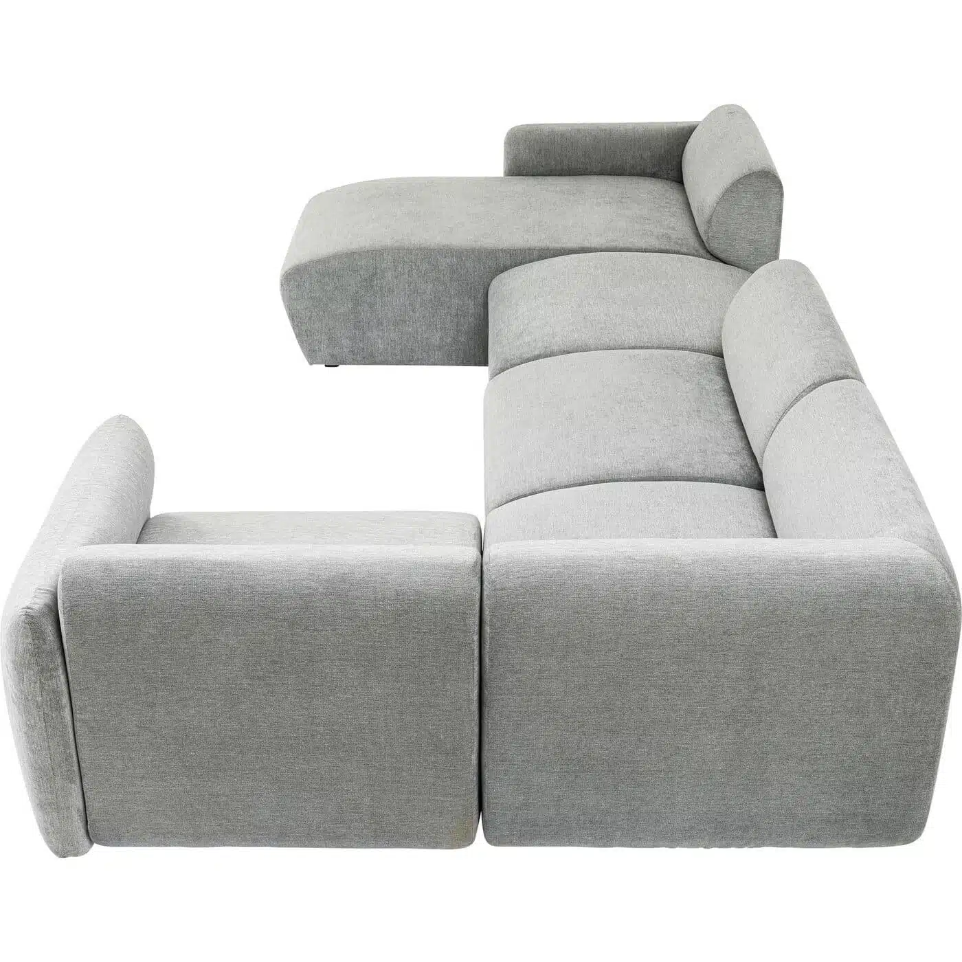 Canapé 3 angles avec pouf Lucca gris gauche Kare Design