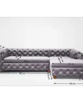 Canapé d’angle Desire velours gris Kare Design