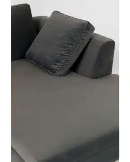 Canapé d’angle Gianna 270cm droite velours gris pieds acier Kare Design
