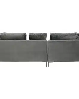 Canapé d’angle Gianna 270cm gauche velours gris pieds acier Kare Design