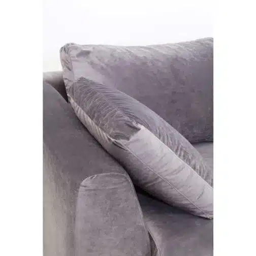 Canapé d'angle Gianna 290cm droite velours gris pieds noirs Kare Design