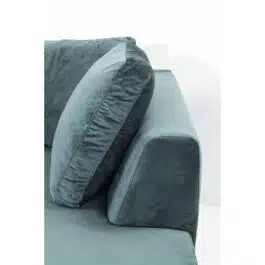 Canapé d’angle Gianna 290cm droite velours vert pieds noirs Kare Design