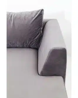 Canapé d’angle Gianna 290cm gauche velours gris pieds noirs Kare Design