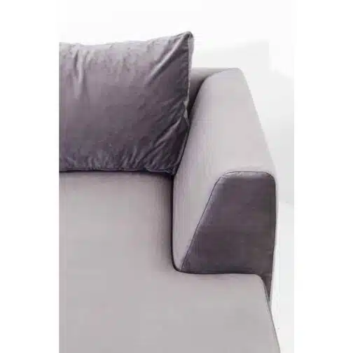 Canapé d'angle Gianna 290cm gauche velours gris pieds noirs Kare Design