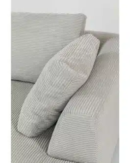 Canapé d’angle Gianna Cord 290cm droite gris pieds noirs Kare Design