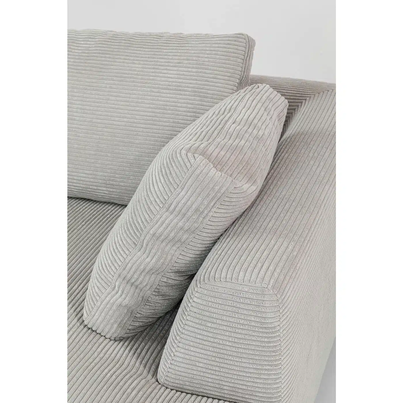Canapé d'angle Gianna Cord 290cm droite gris pieds noirs Kare Design