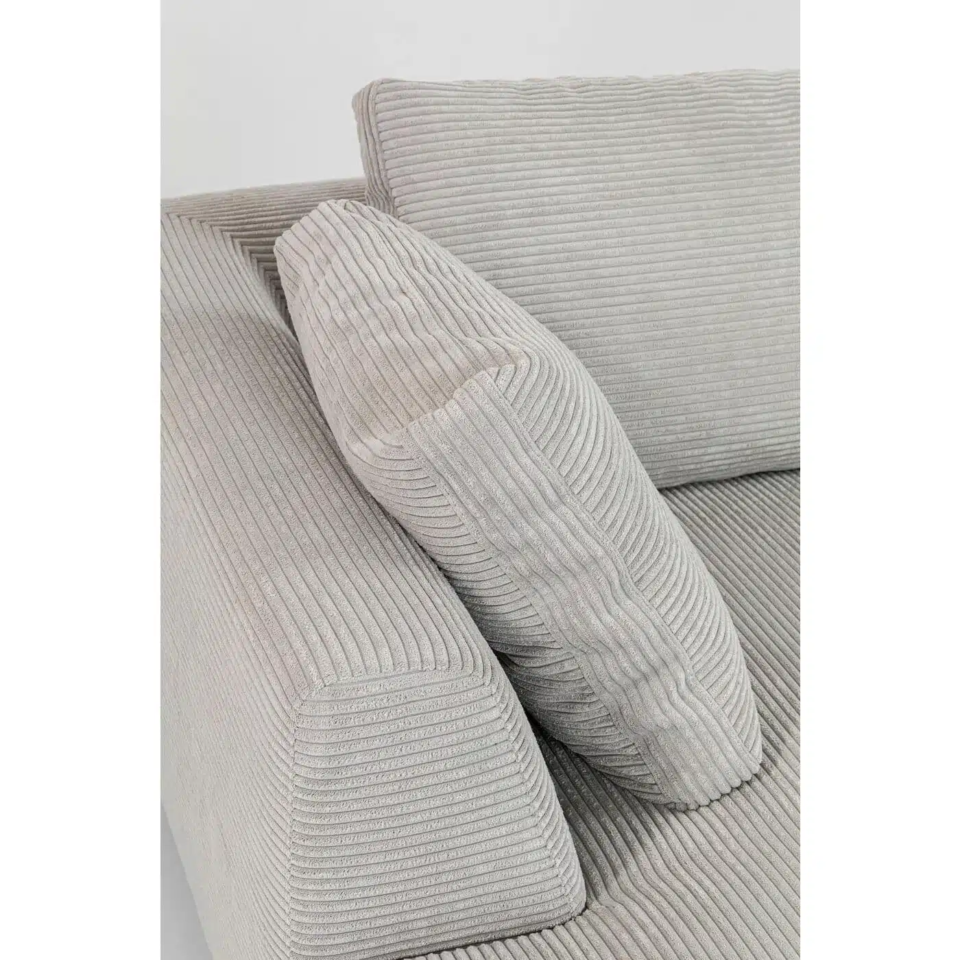 Canapé d'angle Gianna Cord 290cm gauche gris pieds noirs Kare Design