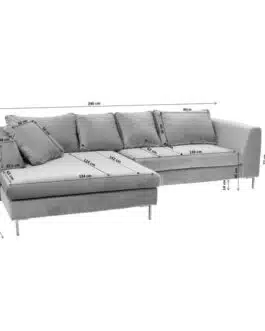 Canapé d’angle Gianna Dolce 290cm gauche gris foncé Kare Design