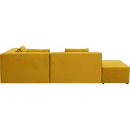 Canapé d’angle Infinity droite velours jaune Kare Design