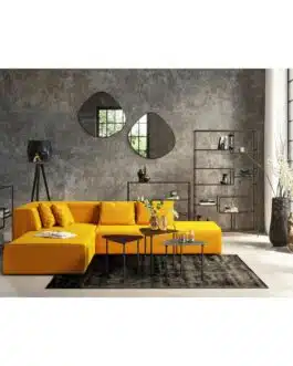 Canapé d’angle Infinity gauche velours jaune Kare Design