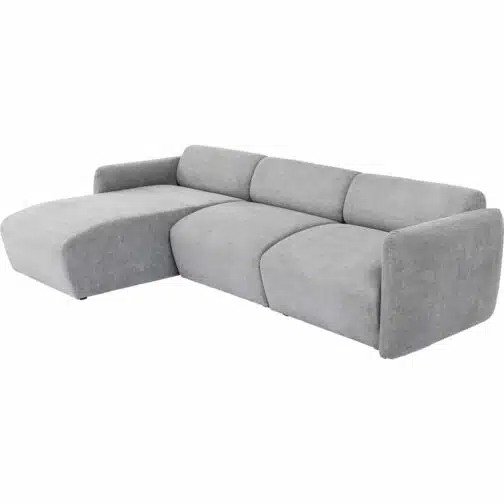 Canapé d'angle Lucca 3 places gris gauche Kare Design