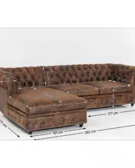 Canapé d’angle Oxford Vintage Rivet gauche Kare Design