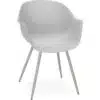 Chaise à accoudoirs 'KELLY' grise design