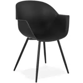 Chaise à accoudoirs ‘KELLY’ noire design