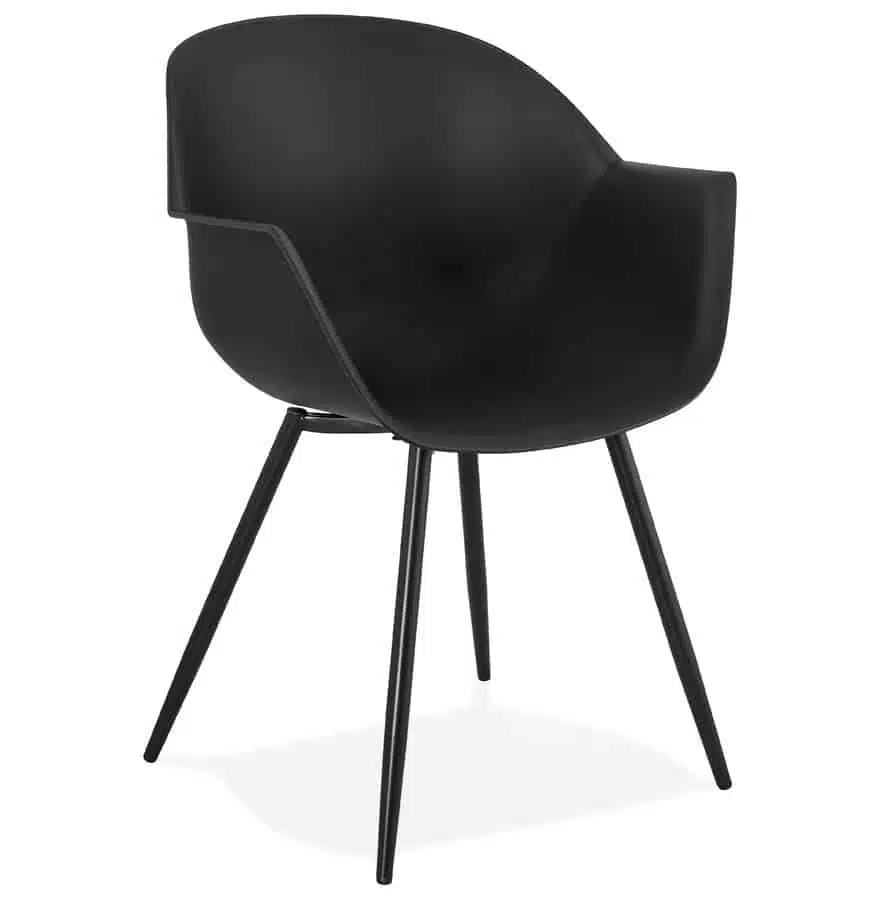 Chaise à accoudoirs 'KELLY' noire design