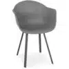 Chaise à accoudoirs design 'JAVEA' gris foncé intérieur / extérieur - commande par 2 pièces / prix pour 1 pièce
