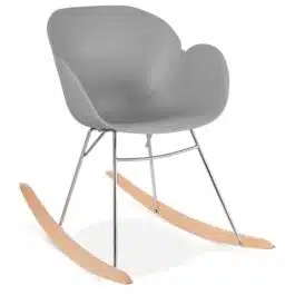 Chaise à bascule design ‘BASKUL’ grise en matière plastique
