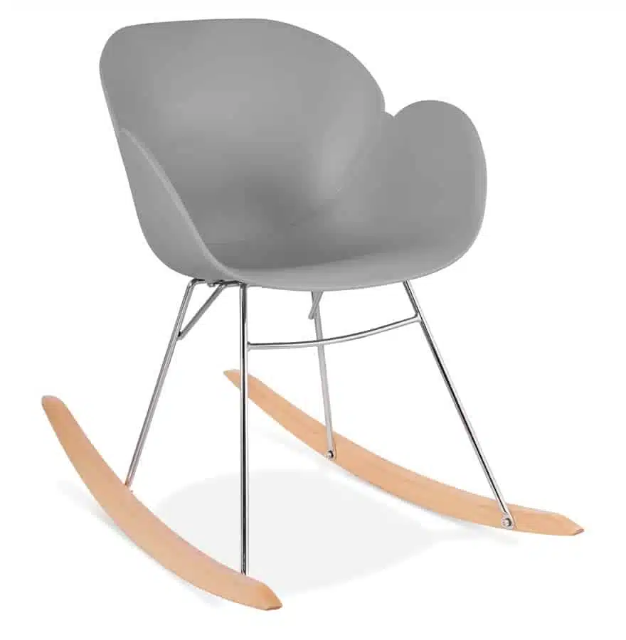 Chaise à bascule design ‘BASKUL’ grise en matière plastique