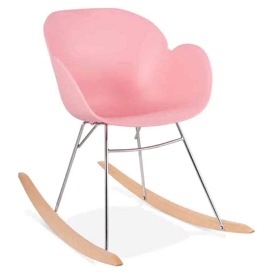 Chaise à bascule design ‘BASKUL’ rose en matière plastique
